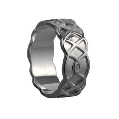 Platinum 8mm celtic Wedding Ring Size J