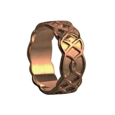 9ct Rose Gold 8mm celtic Wedding Ring Size L #1502RI