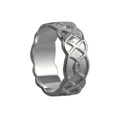 Silver 8mm celtic Wedding Ring Size I
