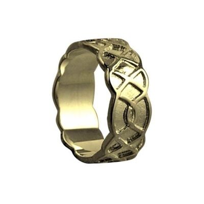 18ct Gold 8mm celtic Wedding Ring Size M #1502YI