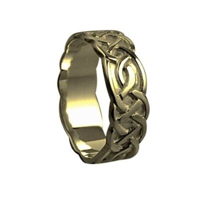 9ct Gold 6mm celtic Wedding Ring Size O #1503