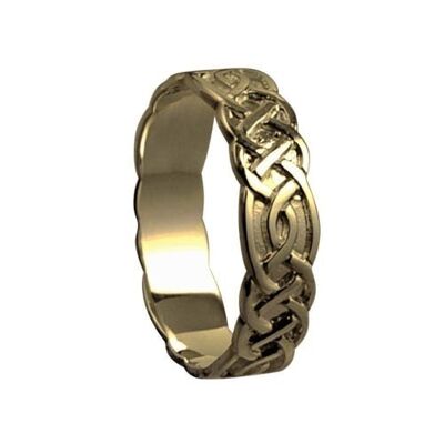 9ct Gold 6mm celtic Wedding Ring Size V #1503