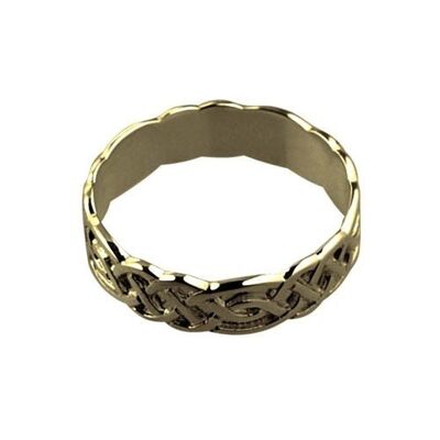 9ct Gold 6mm celtic Wedding Ring Size Z #1503