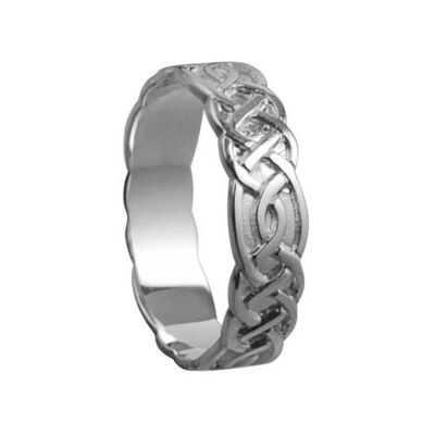 Silver 6mm celtic Wedding Ring Size U #1503