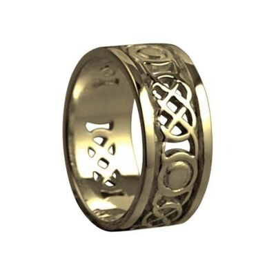 9ct Gold 8mm celtic Wedding Ring Size Q #1505