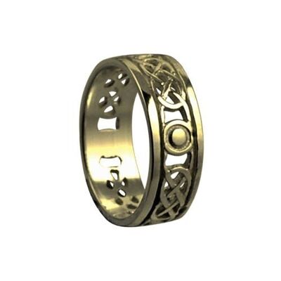 9ct Gold 6mm celtic Wedding Ring Size Q #1506
