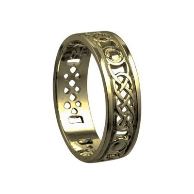 9ct Gold 6mm celtic Wedding Ring Size V #1506