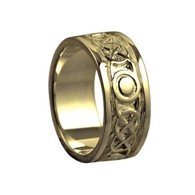 18ct Gold 8mm celtic Wedding Ring Size P #1508