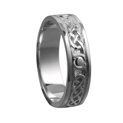 Silver 6mm celtic Wedding Ring Size T #1509