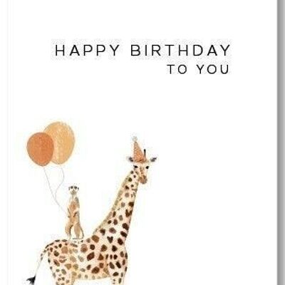 Greeting card Happy birthday animals