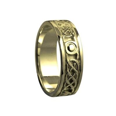 18ct Gold 6mm celtic Wedding Ring Size H #1509YH