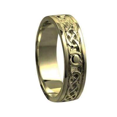 18ct Gold 6mm celtic Wedding Ring Size S #1509YR
