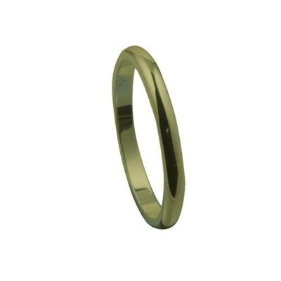 9ct Gold 2mm plain D shaped Wedding Ring Size I