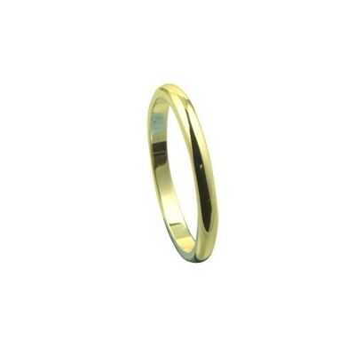 18ct Gold 2mm plain D shaped Wedding Ring Size O