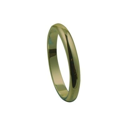 9ct Gold 3mm plain D shaped Wedding Ring Size Q