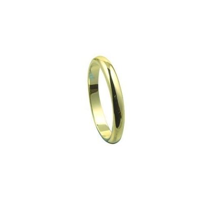 18ct Gold 3mm plain D shaped Wedding Ring Size S