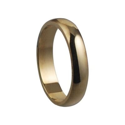 9ct Gold plain D shaped Wedding Ring 4mm wide in Size P
