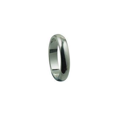 Silver 4mm plain D shaped Wedding Ring Size I