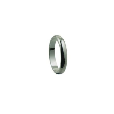 Silver 4mm plain D shaped Wedding Ring Size R