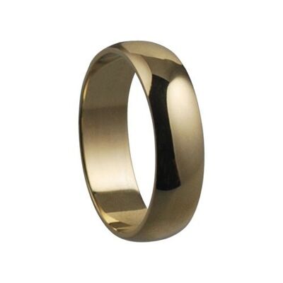 9ct Gold plain D shaped Wedding Ring 5mm wide in Size R