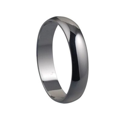 Platinum plain D shaped Wedding Ring 5mm wide in Size Q