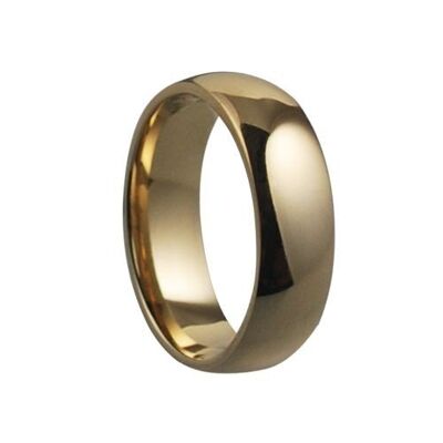 9ct Gold plain D shaped Wedding Ring 6mm wide in Size Q