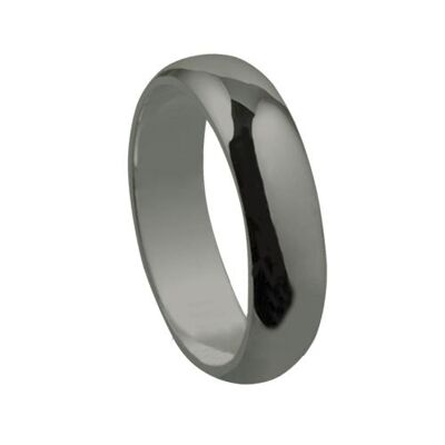 Platinum 6mm plain D shaped Wedding Ring Size R