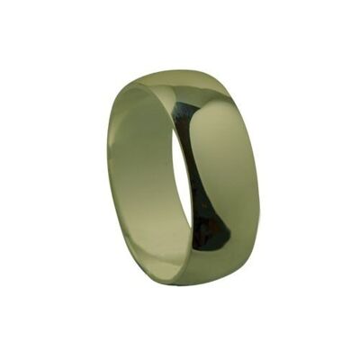 9ct Gold 8mm plain D shaped Wedding Ring Size R