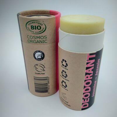 Organic Natural Deodorant - Jasmine - 1 piece - 100% paper packaging