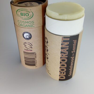 Organic Natural Deodorant - Sandalwood - 1 piece - 100% paper packaging