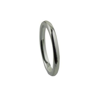 9ct White Gold 2mm plain Court shaped Wedding Ring Size J