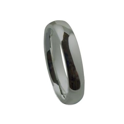 18ct White Gold 4mm plain Court shaped Wedding Ring Size J