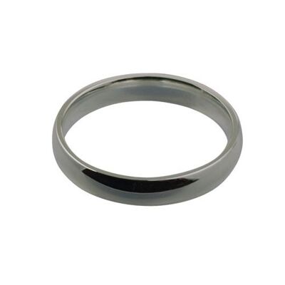 Platinum 4mm plain Court shaped Wedding Ring Size V
