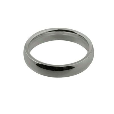 9ct White Gold 4mm plain Court shaped Wedding Ring Size P