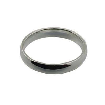 9ct White Gold 4mm plain Court shaped Wedding Ring Size Q