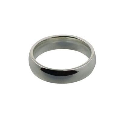 9ct White Gold 5mm plain Court shaped Wedding Ring Size J