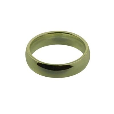 18ct Gold 5mm plain Court shaped Wedding Ring Size P