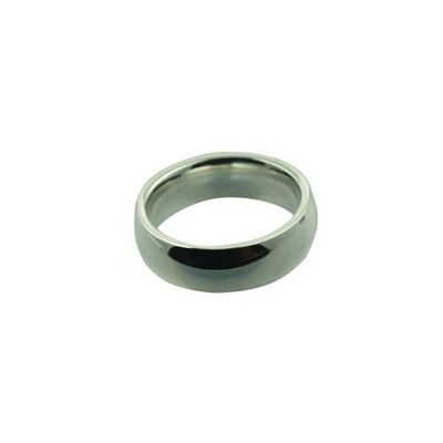 18ct White Gold 6mm plain Court Wedding Ring Size I