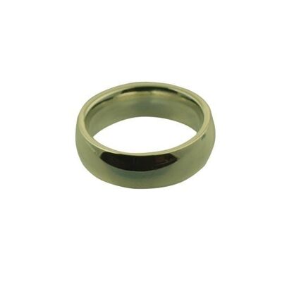 9ct Gold 6mm plain Court shaped Wedding Ring Size P