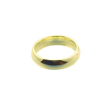 9ct Gold 6mm plain Court Wedding Ring Size R