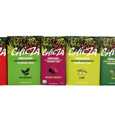 SABORES MIXTOS caja de Chicle Ecológico - caja de 10 paquetes de 30gr (a elegir entre los 5 sabores)