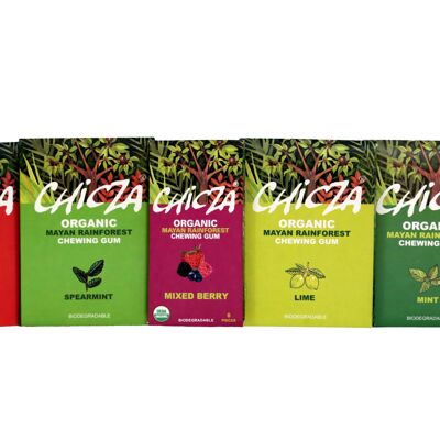 SABORES MIXTOS caja de Chicle Ecológico - caja de 10 paquetes de 30gr (a elegir entre los 5 sabores)