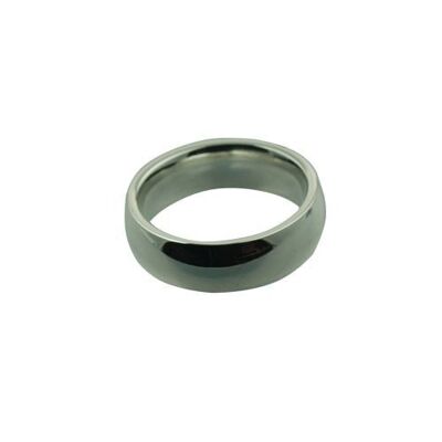 Silver 6mm plain Court Wedding Ring Size I