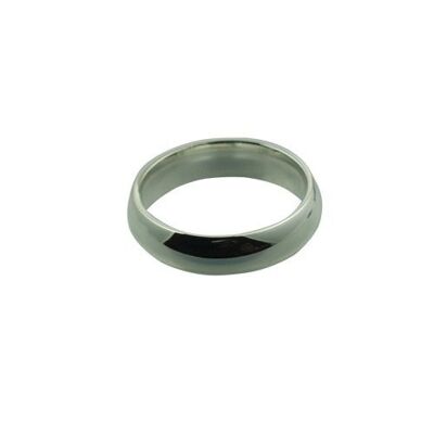 Silver 6mm plain Court Wedding Ring Size T