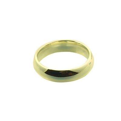 18ct Gold 6mm plain Court Wedding Ring Size R