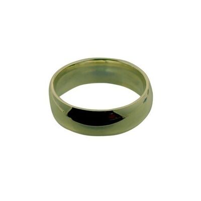 9ct Gold 7mm plain Court shaped Wedding Ring Size Q