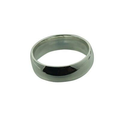 Silver 7mm plain Court Wedding Ring Size R