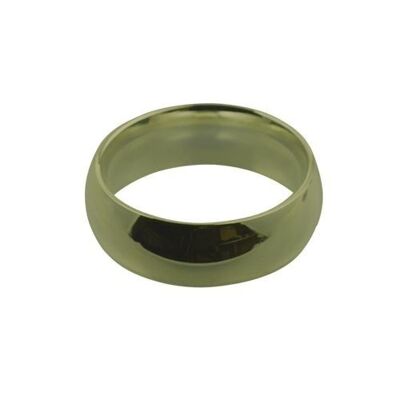 9ct Gold 8mm plain Court shaped Wedding Ring Size Q #1568NH