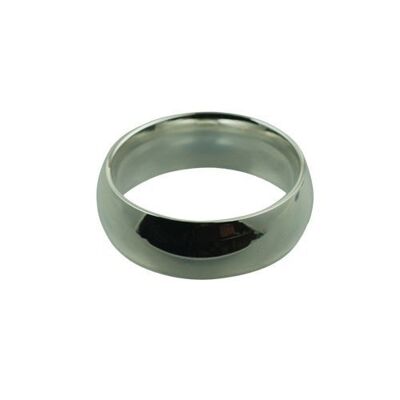 Silver 8mm plain Court shaped Wedding Ring Size U