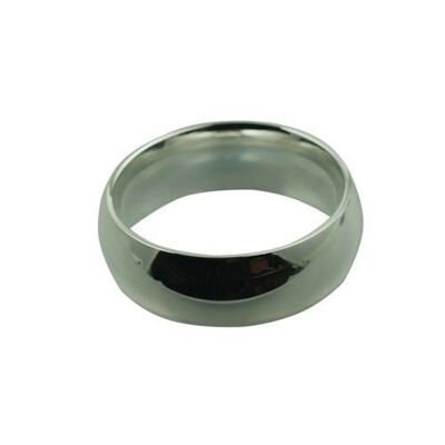 Silver 8mm plain Court Wedding Ring Size T